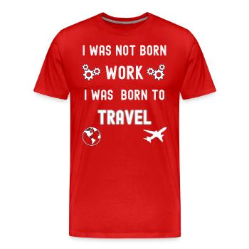 Je suis né pour voyager - T-shirt bio Premium Homme - rouge - Devant - Damien (186cm)
