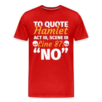 Lustiger Spruch Pessimist - Männer Premium Bio T-Shirt - Rot - Vorne - Damien (186cm)
