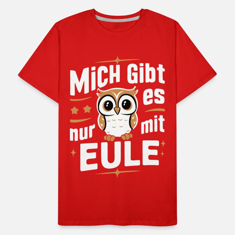 Nachteule Eule Eulen Vogel Männer Premium Bio T-Shirt