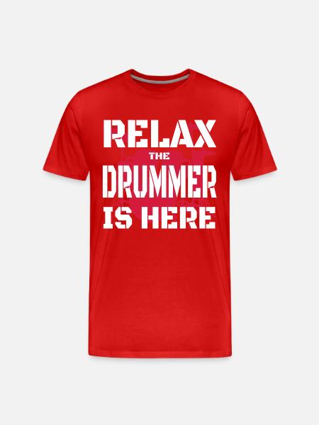 Relax Drummer 2 - Männer Premium Bio T-Shirt - Rot