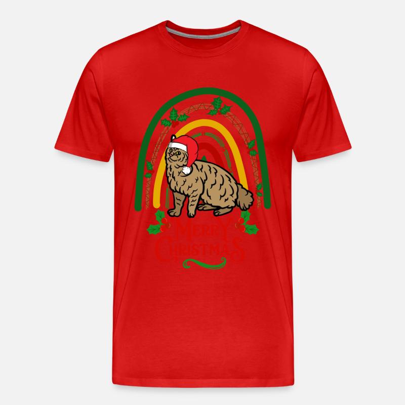 Pixie Bob Chat Noël - T-shirt bio Premium Homme - rouge