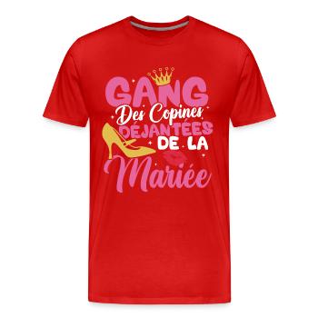 Gang des copines déjantées de la mariée - T-shirt bio Premium Homme - rouge - Devant - Damien (186cm)