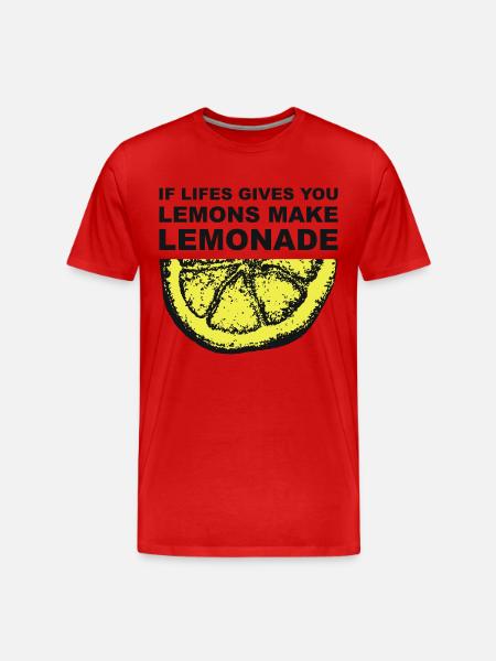 Lemon Lemonade Quote Graphic - T-shirt bio Premium Homme - rouge
