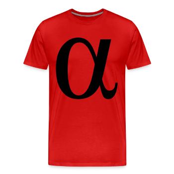 alpha greek - Men's Premium Organic T-Shirt - red - Front - Damien (186cm)