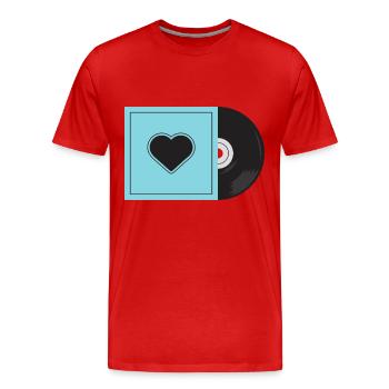 vinyl record - Men's Premium Organic T-Shirt - red - Front - Damien (186cm)