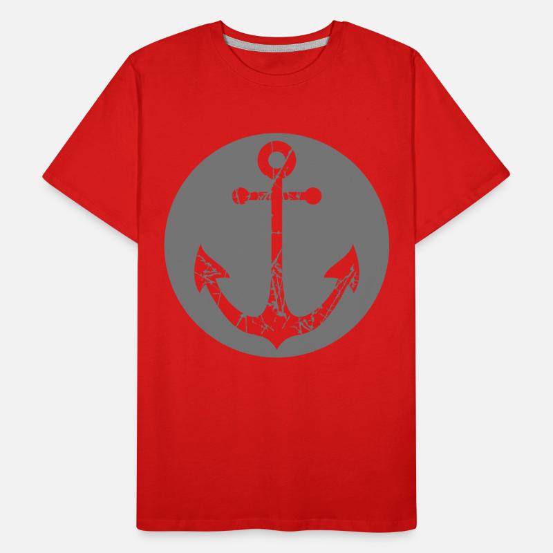 kreis rund risse kratzer anker boot schiff schwimm Männer Premium Bio T-Shirt