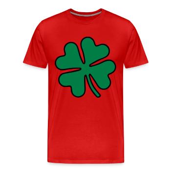 Trèfle - Feuille de trèfle - T-shirt bio Premium Homme - rouge - Devant - Damien (186cm)