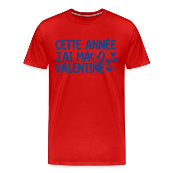 Saint Valentin ma copine la meilleure copine amour - T-shirt bio Premium Homme - rouge - Devant - Damien (186cm)