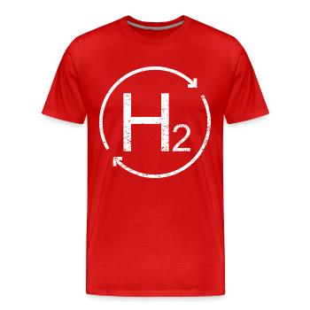 H² Wasserstoff Zukunft Grüne Zukunft Energie - Männer Premium Bio T-Shirt - Rot - Vorne - Damien (186cm)