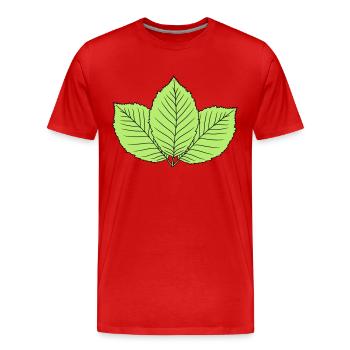 3 blaetter buche blatt baum pflanze form clipart d - Männer Premium Bio T-Shirt - Rot - Vorne - Damien (186cm)
