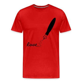 Love fountain pen pen pen writing 1c - Men's Premium Organic T-Shirt - red - Front - Damien (186cm)