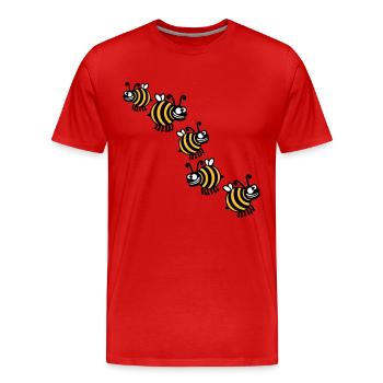 Abeilles fous épais - T-shirt bio Premium Homme - rouge - Devant - Damien (186cm)