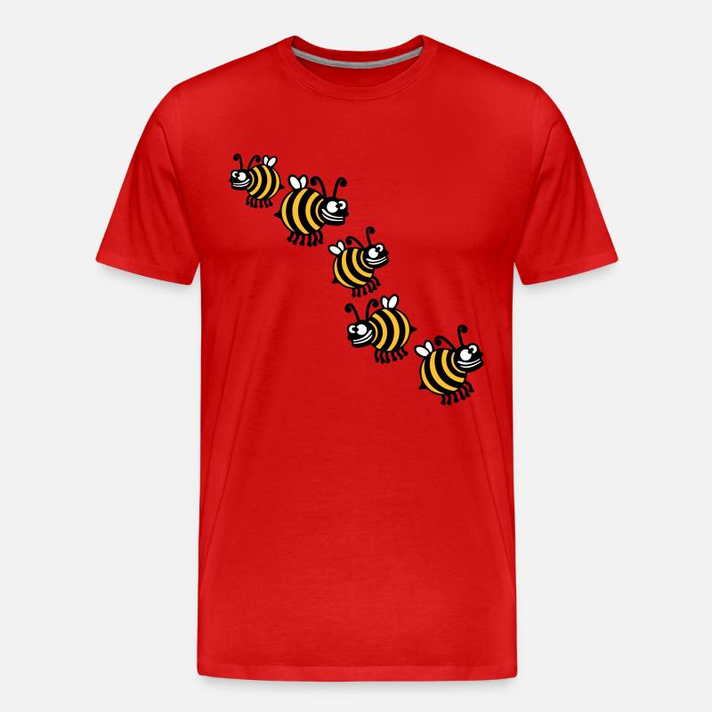 Dicke Verrückte Bienen - Männer Premium Bio T-Shirt - Rot