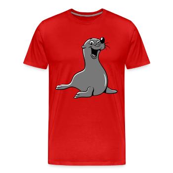 See funny - Men's Premium Organic T-Shirt - red - Front - Damien (186cm)