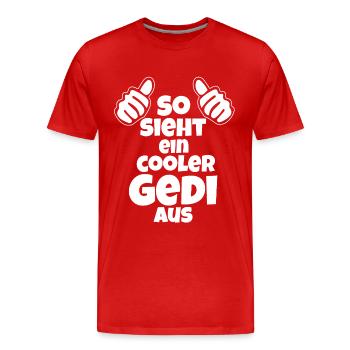 So sieht ein cooler Gedi aus Patenonkel Österreich - Männer Premium Bio T-Shirt - Rot - Vorne - Damien (186cm)