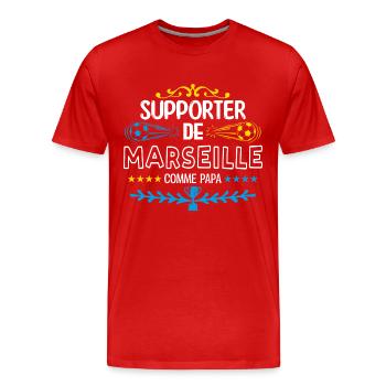 supporteur de Marseille. OM marseille - T-shirt bio Premium Homme - rouge - Devant - Damien (186cm)