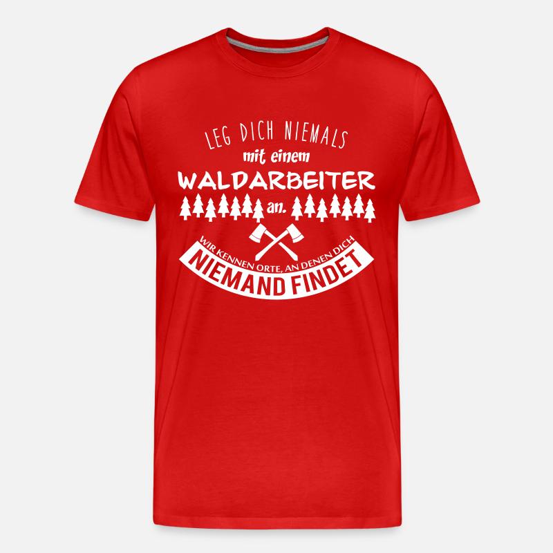 Waldarbeiter - Männer Premium Bio T-Shirt - Rot