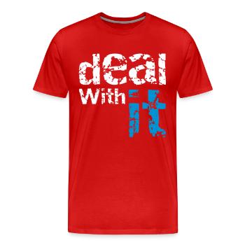 deal with it - T-shirt bio Premium Homme - rouge - Devant - Damien (186cm)