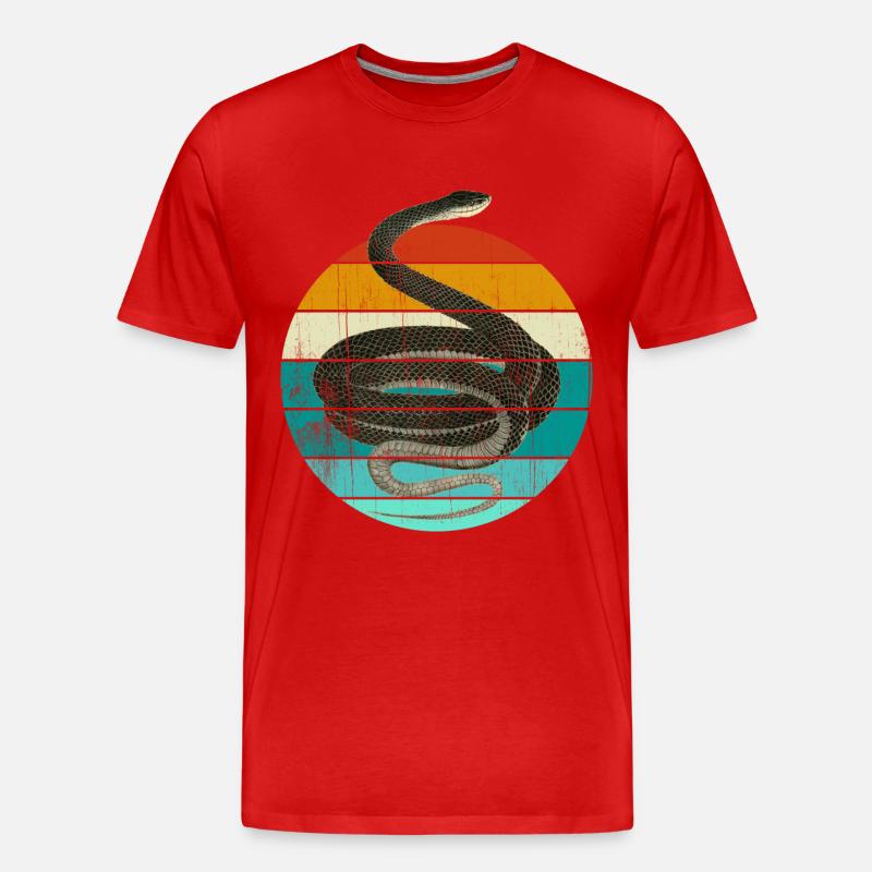 Coluber Constrictor Schwarznatter Schlange - Männer Premium Bio T-Shirt - Rot