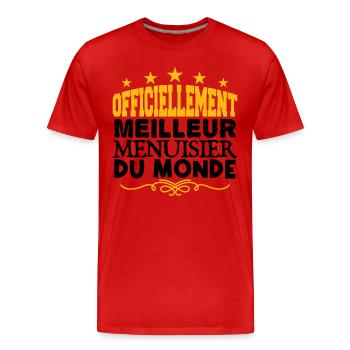 Menuisier | le Meilleur Menuisier cadeau Menuisier - T-shirt bio Premium Homme - rouge - Devant - Damien (186cm)