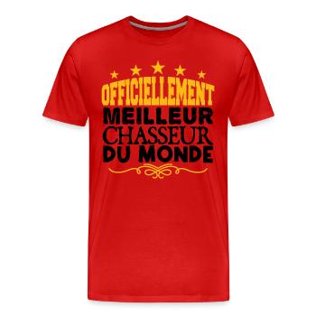 Chasseur | le Meilleur Chasseur cadeau Chasseur - T-shirt bio Premium Homme - rouge - Devant - Damien (186cm)