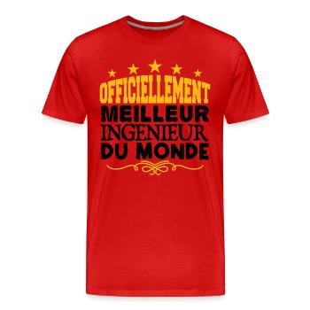 Ingénieur | le Meilleur Ingénieur cadeau Ingénieur - T-shirt bio Premium Homme - rouge - Devant - Damien (186cm)