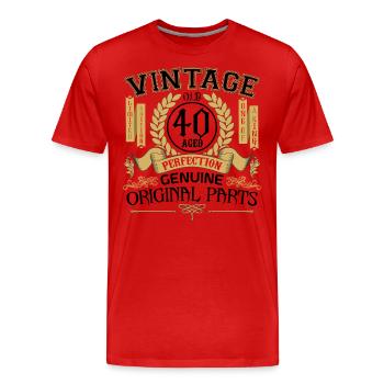Jahrgang 40 Jahre - Geburtstagsgeschenk 40 Jahre !!! - Männer Premium Bio T-Shirt - Rot - Vorne - Damien (186cm)
