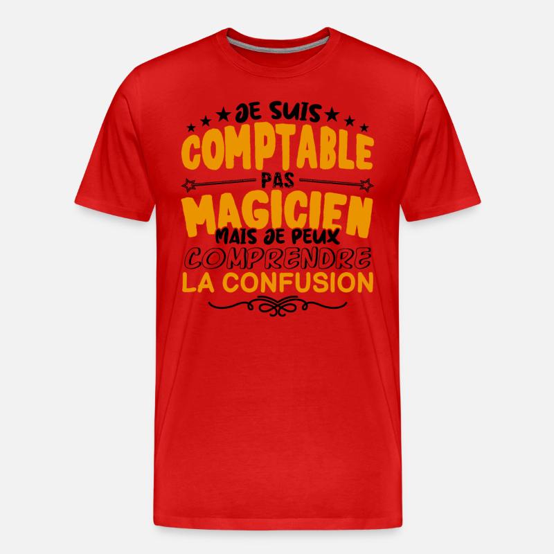 Comptable pas Magicien | le Meilleur Comptable ca - T-shirt bio Premium Homme - rouge