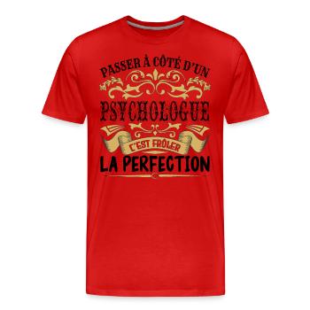 Psychologue | le Meilleur cadeau Psychologue - T-shirt bio Premium Homme - rouge - Devant - Damien (186cm)