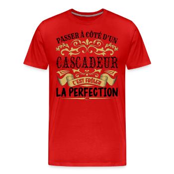 Cascadeur | le Meilleur cadeau Cascadeur - T-shirt bio Premium Homme - rouge - Devant - Damien (186cm)