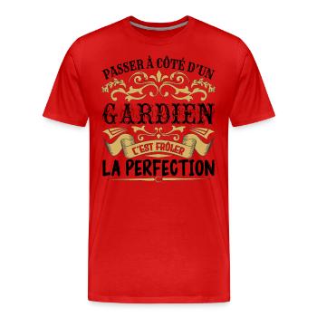 Gardien | le Meilleur cadeau Gardien - T-shirt bio Premium Homme - rouge - Devant - Damien (186cm)