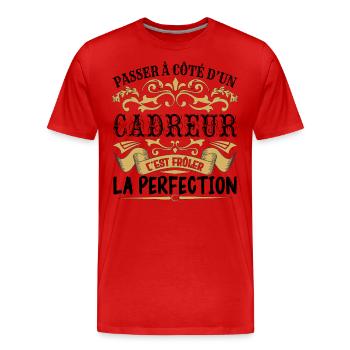 Cadreur | le Meilleur cadeau Cadreur - T-shirt bio Premium Homme - rouge - Devant - Damien (186cm)