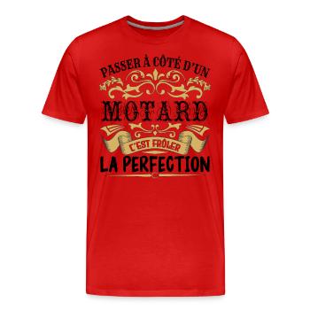 Motard | le Meilleur cadeau Motard - T-shirt bio Premium Homme - rouge - Devant - Damien (186cm)