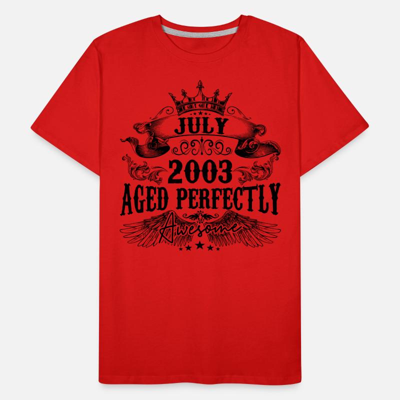2003 | Juli Aged Perfectly 2003 Geburtstagsgeschenk Männer Premium Bio T-Shirt