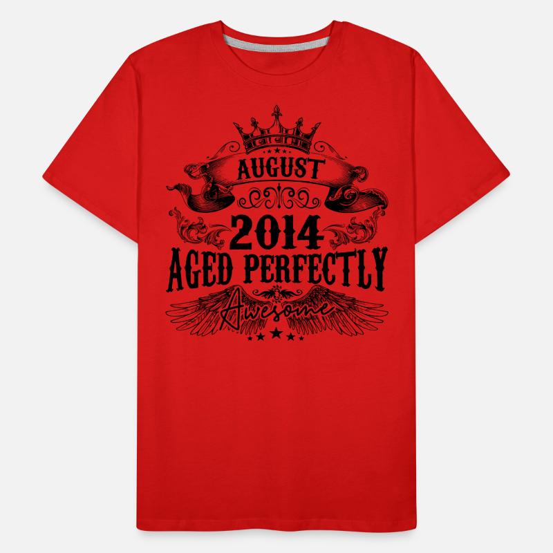 2014 | August Aged Perfectly 2014 Geburtstagsgeschenk Männer Premium Bio T-Shirt