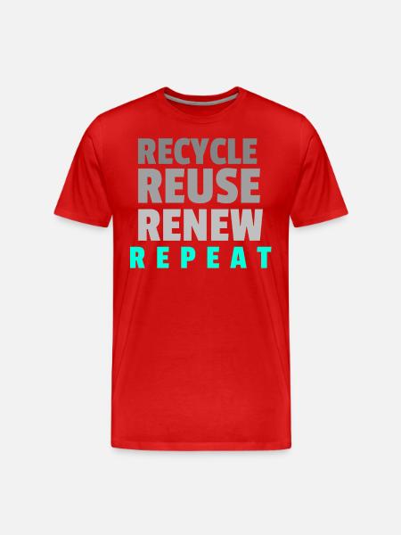 Recycle Reuse Renew Repeat - Men's Premium Organic T-Shirt - red