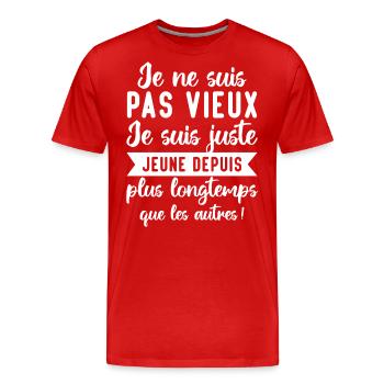 Je Ne Suis Pas Vieux - T-shirt bio Premium Homme - rouge - Devant - Damien (186cm)