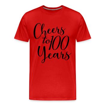 Vive le 100e anniversaire de 100 ans - T-shirt bio Premium Homme - rouge - Devant - Damien (186cm)