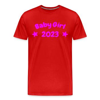 Baby Girl 2023 Design - Männer Premium Bio T-Shirt - Rot - Vorne - Damien (186cm)