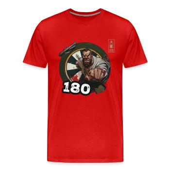 Fléchettes 180 Jeu blanc Champ Dart - Dart Team - T-shirt bio Premium Homme - rouge - Devant - Damien (186cm)