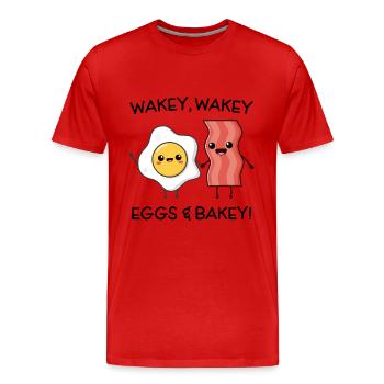 Wakey Wakey Oeufs et Bakey - T-shirt bio Premium Homme - rouge - Devant - Damien (186cm)