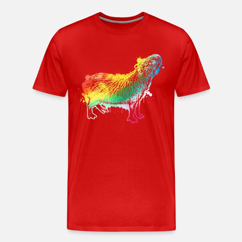 Capybara - Männer Premium Bio T-Shirt - Rot
