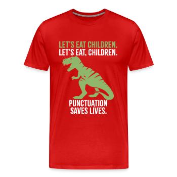 Mangeons des enfants - T-shirt bio Premium Homme - rouge - Devant - Damien (186cm)