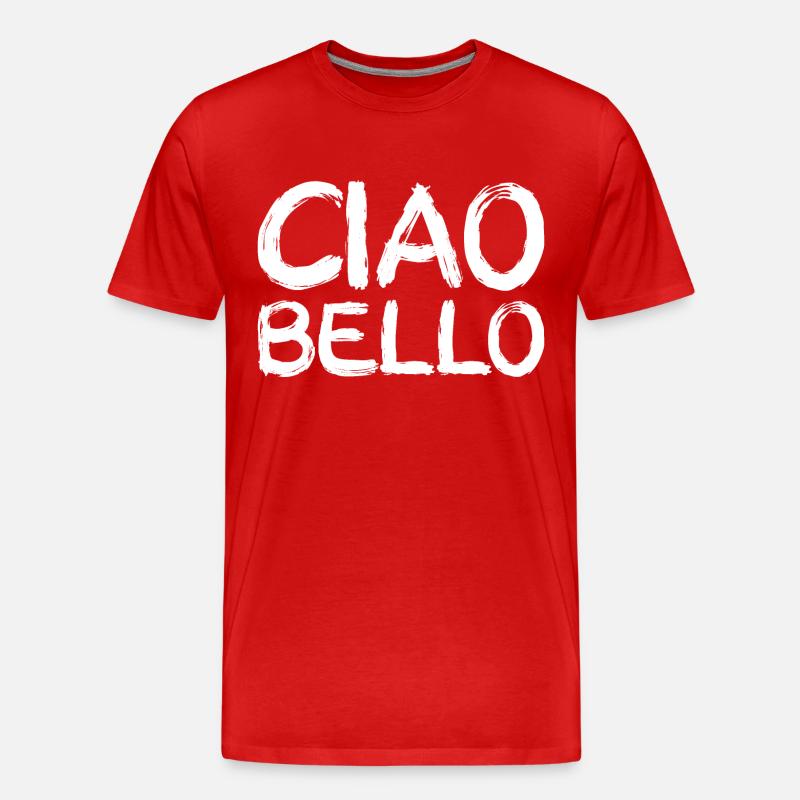 ciao bello, white - Männer Premium Bio T-Shirt - Rot
