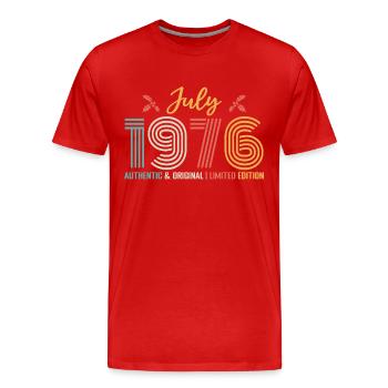 July 1976 Birthday July 1976 July - Men's Premium Organic T-Shirt - red - Front - Damien (186cm)