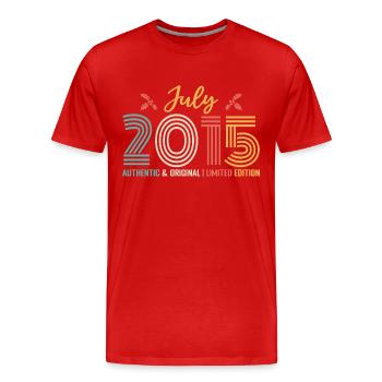 July 2015 Birthday July 2015 July - Men's Premium Organic T-Shirt - red - Front - Damien (186cm)