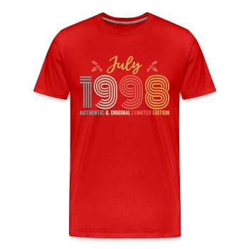 July 1998 Birthday July 1998 July - Men's Premium Organic T-Shirt - red - Front - Damien (186cm)