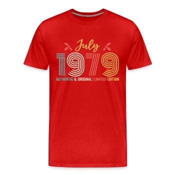 July 1979 birthday July 1979 July - Men's Premium Organic T-Shirt - red - Front - Damien (186cm)