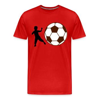Kid Football - Men's Premium Organic T-Shirt - red - Front - Damien (186cm)