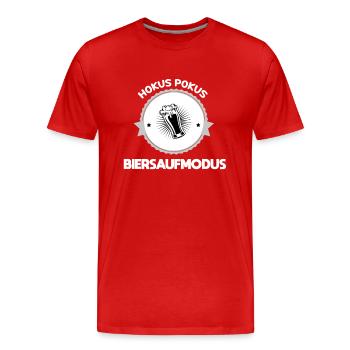 Biersaufmodus Bier Bierzelt Saufen - Männer Premium Bio T-Shirt - Rot - Vorne - Damien (186cm)